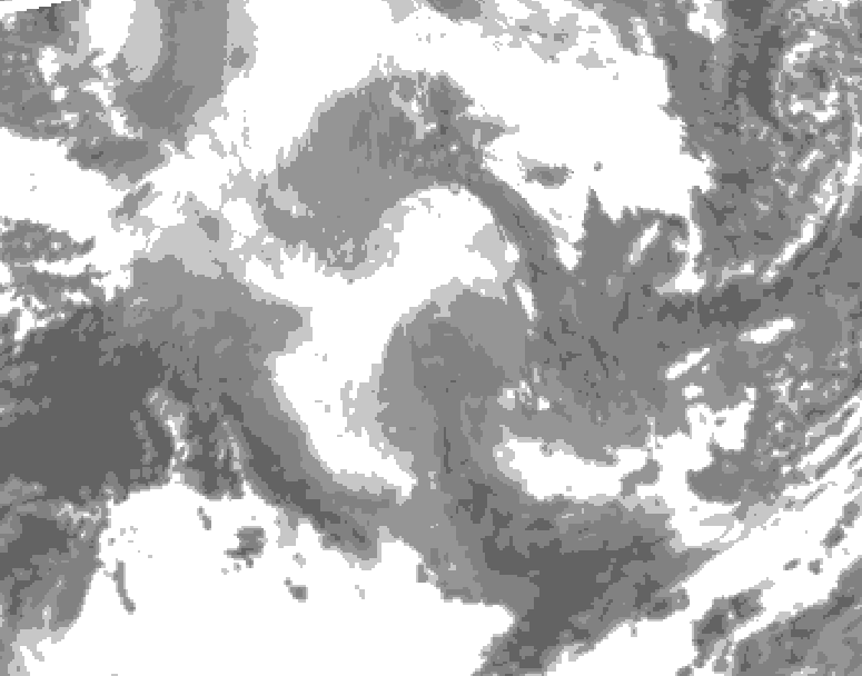 GDPS total cloud 234 hour forecast chart for Canada based on 2025/12/03 0000Z data