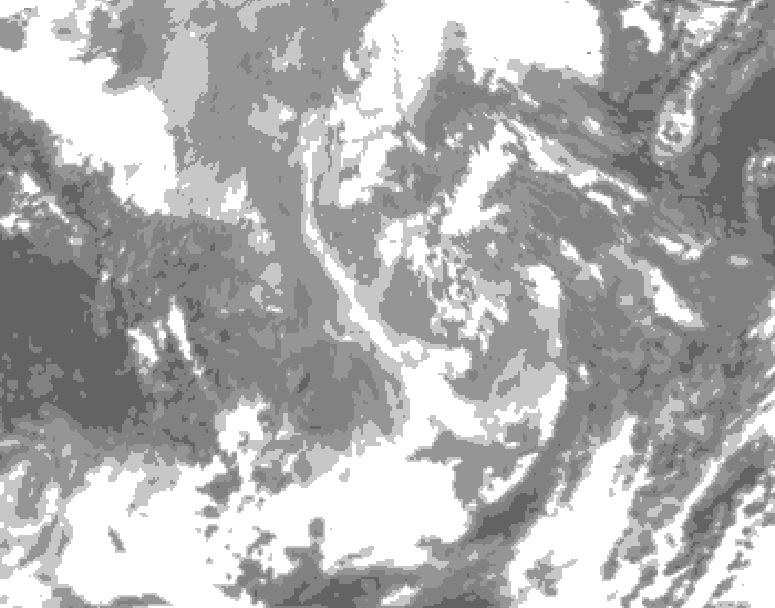 GDPS total cloud 024 hour forecast chart for Canada based on 2025/12/03 1200Z data