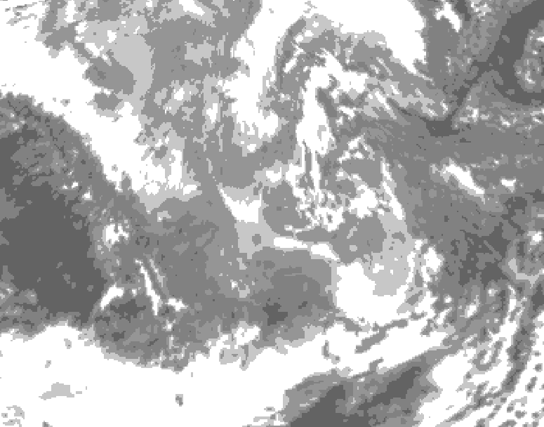 GDPS total cloud 036 hour forecast chart for Canada based on 2025/12/03 1200Z data