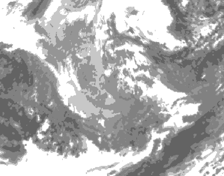 GDPS total cloud 060 hour forecast chart for Canada based on 2025/12/03 1200Z data