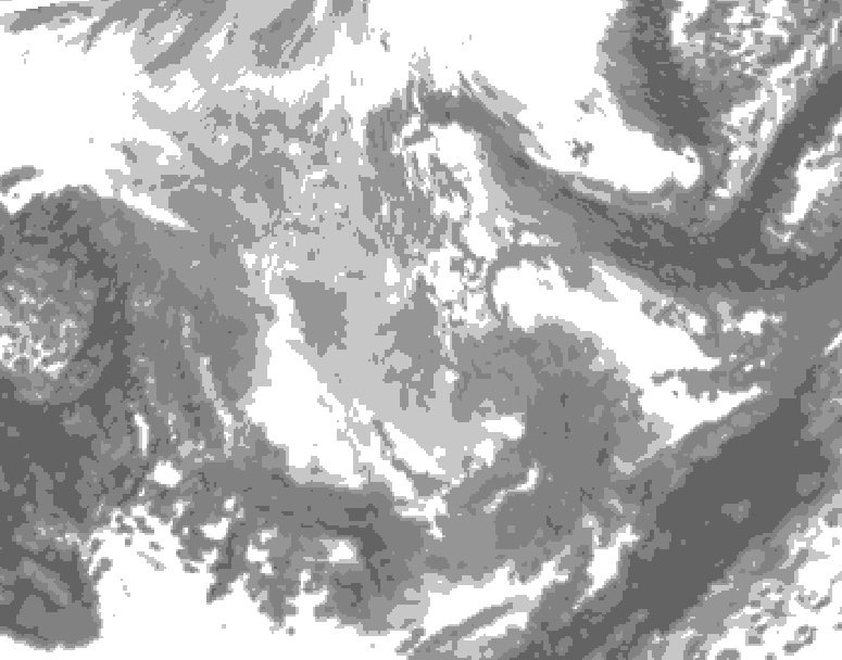 GDPS total cloud 072 hour forecast chart for Canada based on 2025/12/03 1200Z data