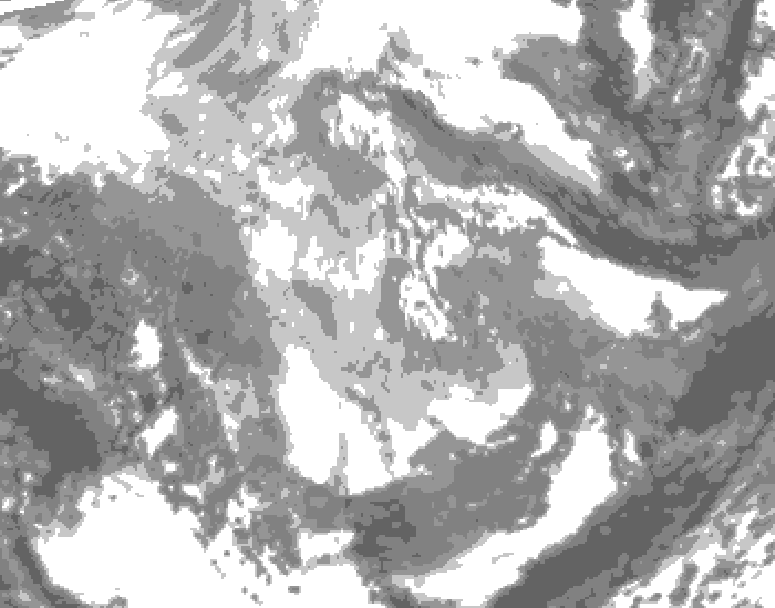 GDPS total cloud 084 hour forecast chart for Canada based on 2025/12/03 1200Z data