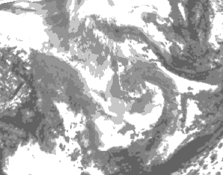 GDPS total cloud 096 hour forecast chart for Canada based on 2025/12/03 1200Z data