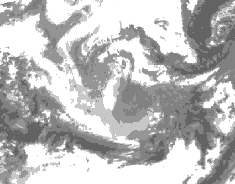 GDPS total cloud 180 hour forecast chart for Canada based on 2025/12/03 1200Z data