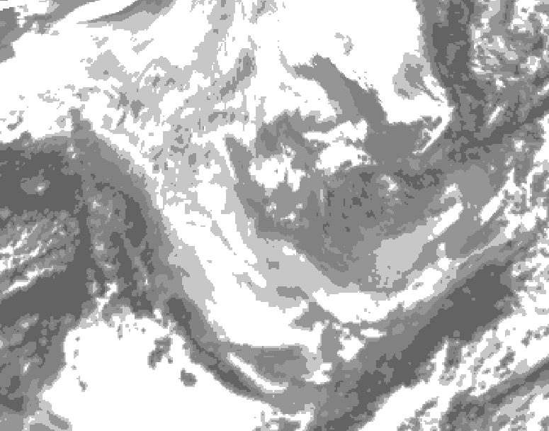 GDPS total cloud 216 hour forecast chart for Canada based on 2025/12/03 1200Z data