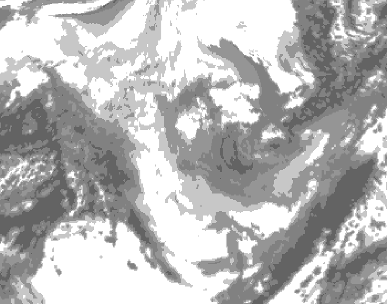 GDPS total cloud 222 hour forecast chart for Canada based on 2025/12/03 1200Z data