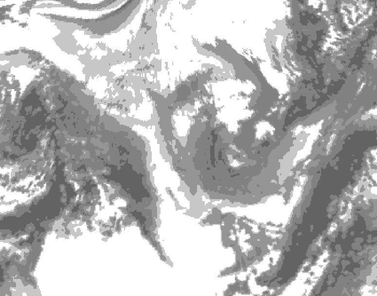 GDPS total cloud 228 hour forecast chart for Canada based on 2025/12/03 1200Z data