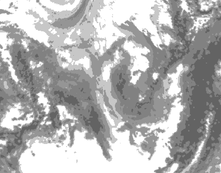 GDPS total cloud 240 hour forecast chart for Canada based on 2025/12/03 1200Z data