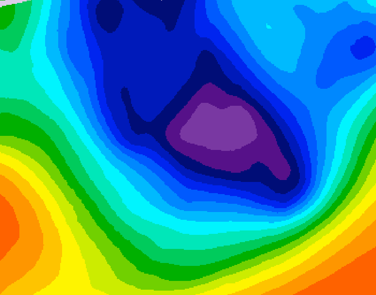 GDPS 500 millibar geopotential height 024 hour forecast chart for Canada based on 2025/12/04 0000Z data