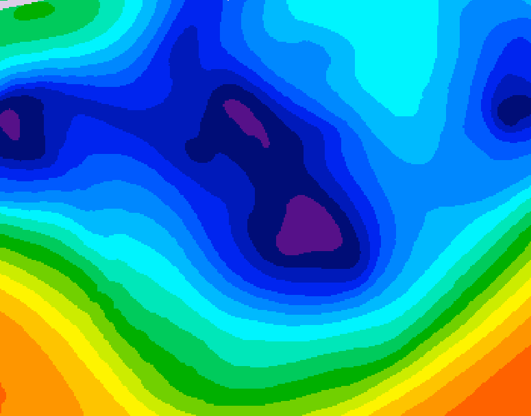 GDPS 500 millibar geopotential height 072 hour forecast chart for Canada based on 2025/12/04 0000Z data