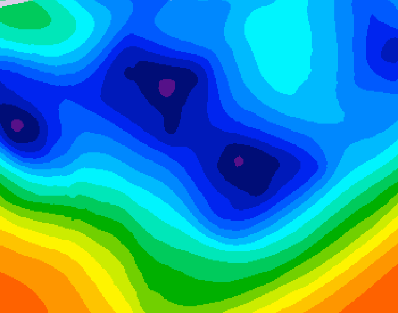 GDPS 500 millibar geopotential height 090 hour forecast chart for Canada based on 2025/12/04 0000Z data