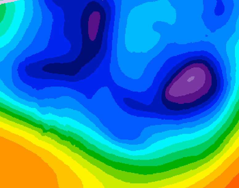 GDPS 500 millibar geopotential height 132 hour forecast chart for Canada based on 2025/12/04 0000Z data