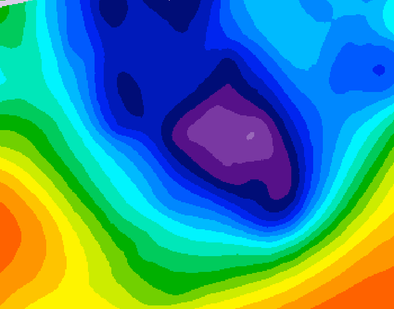GDPS 500 millibar geopotential height 006 hour forecast chart for Canada based on 2025/12/04 1200Z data
