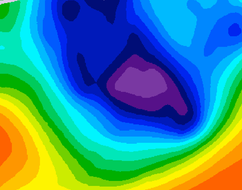 GDPS 500 millibar geopotential height 012 hour forecast chart for Canada based on 2025/12/04 1200Z data