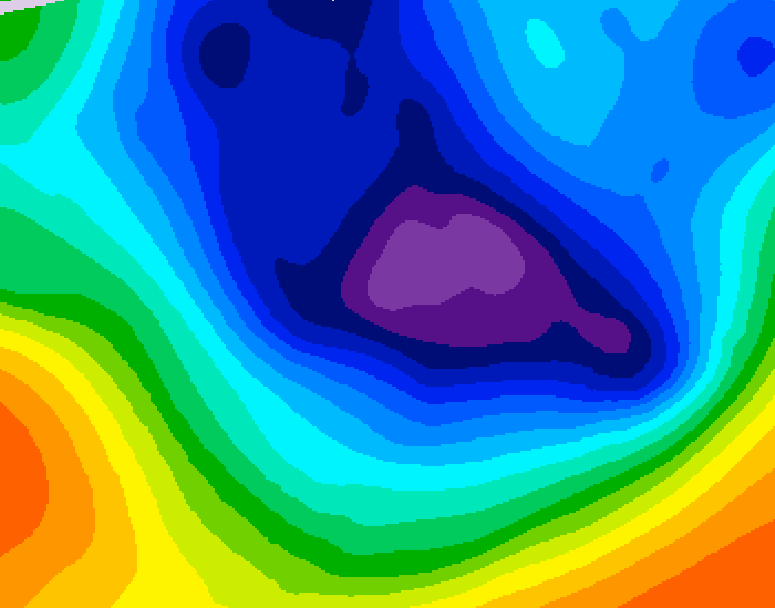 GDPS 500 millibar geopotential height 018 hour forecast chart for Canada based on 2025/12/04 1200Z data