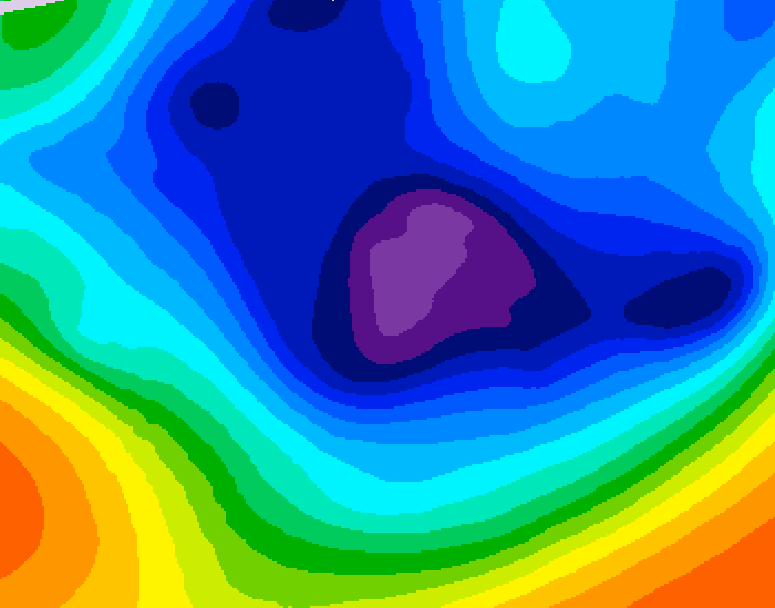 GDPS 500 millibar geopotential height 030 hour forecast chart for Canada based on 2025/12/04 1200Z data
