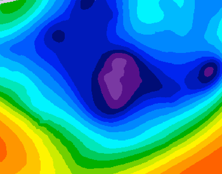 GDPS 500 millibar geopotential height 036 hour forecast chart for Canada based on 2025/12/04 1200Z data