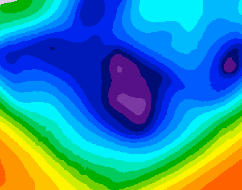 GDPS 500 millibar geopotential height 048 hour forecast chart for Canada based on 2025/12/04 1200Z data