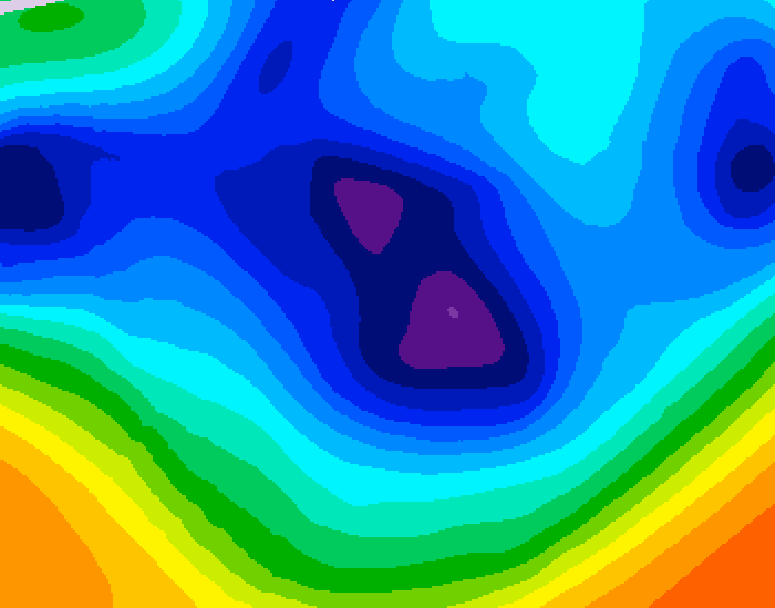 GDPS 500 millibar geopotential height 060 hour forecast chart for Canada based on 2025/12/04 1200Z data