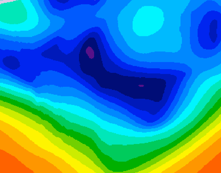 GDPS 500 millibar geopotential height 090 hour forecast chart for Canada based on 2025/12/04 1200Z data