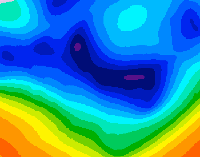 GDPS 500 millibar geopotential height 096 hour forecast chart for Canada based on 2025/12/04 1200Z data