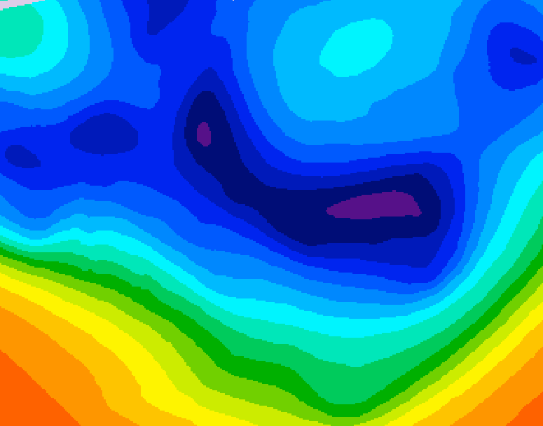 GDPS 500 millibar geopotential height 102 hour forecast chart for Canada based on 2025/12/04 1200Z data