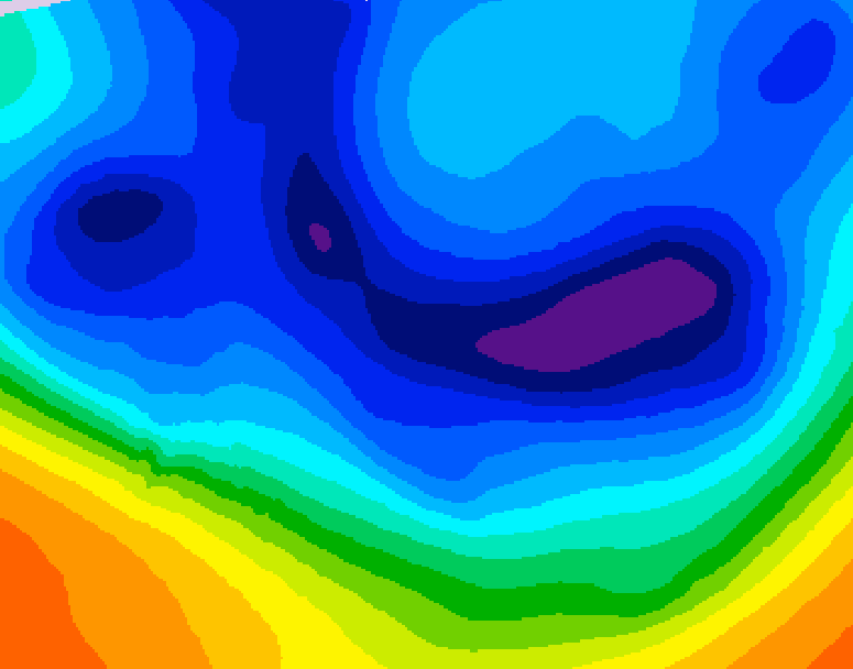 GDPS 500 millibar geopotential height 114 hour forecast chart for Canada based on 2025/12/04 1200Z data