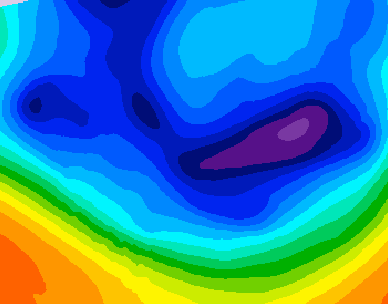 GDPS 500 millibar geopotential height 126 hour forecast chart for Canada based on 2025/12/04 1200Z data