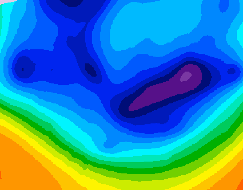 GDPS 500 millibar geopotential height 132 hour forecast chart for Canada based on 2025/12/04 1200Z data
