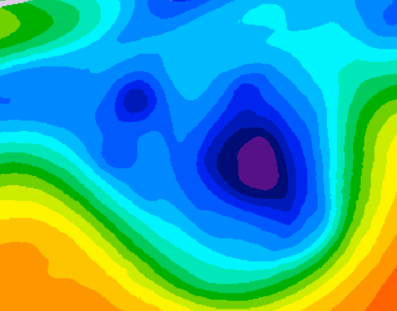 GDPS 500 millibar geopotential height 180 hour forecast chart for Canada based on 2025/12/04 1200Z data