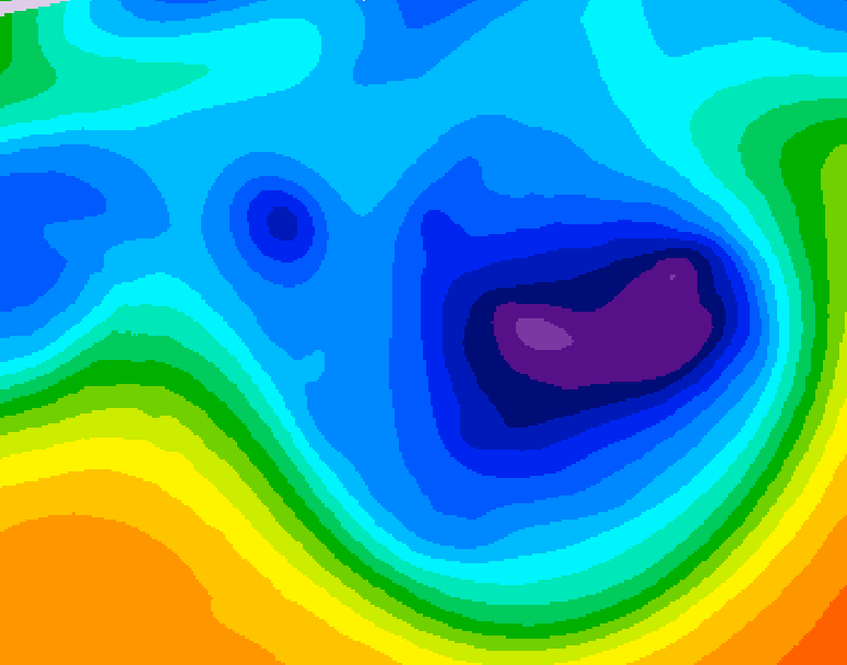 GDPS 500 millibar geopotential height 198 hour forecast chart for Canada based on 2025/12/04 1200Z data