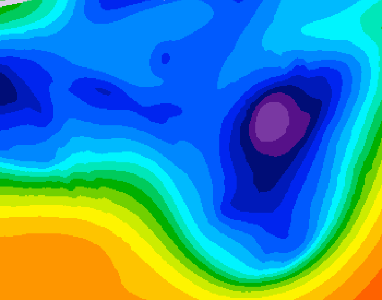 GDPS 500 millibar geopotential height 222 hour forecast chart for Canada based on 2025/12/04 1200Z data
