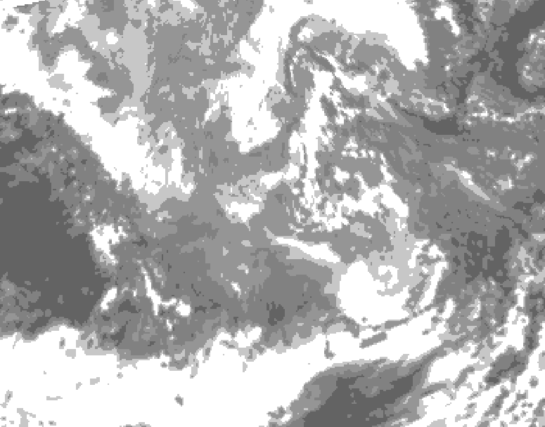 GDPS total cloud 024 hour forecast chart for Canada based on 2025/12/04 0000Z data
