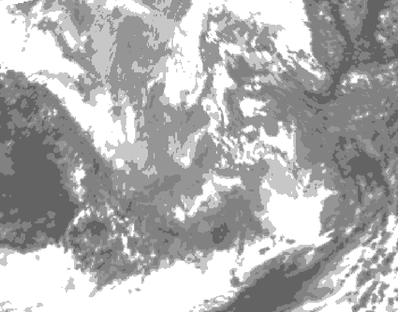 GDPS total cloud 030 hour forecast chart for Canada based on 2025/12/04 0000Z data