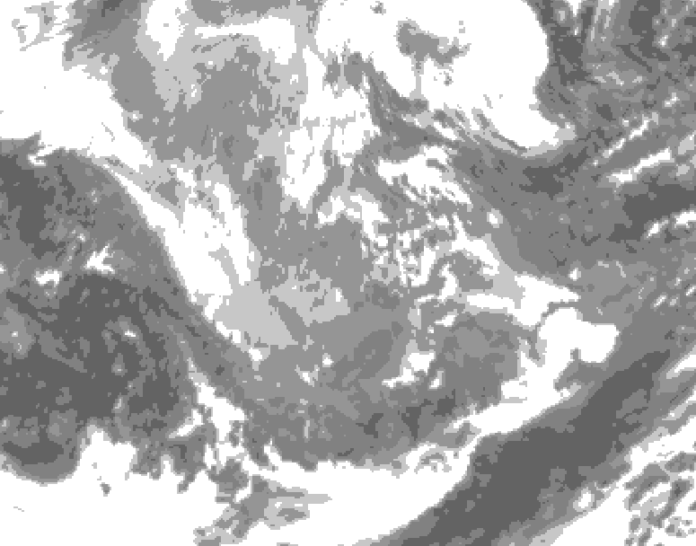 GDPS total cloud 042 hour forecast chart for Canada based on 2025/12/04 0000Z data