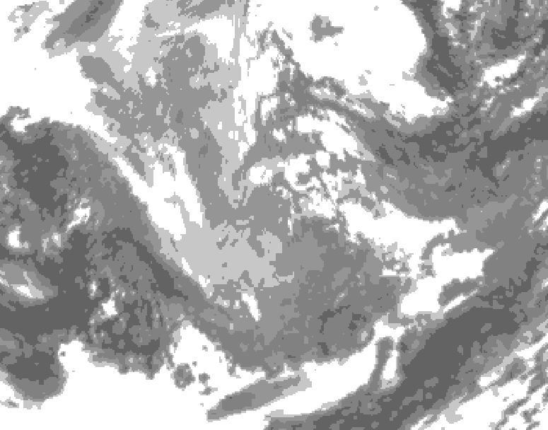 GDPS total cloud 048 hour forecast chart for Canada based on 2025/12/04 0000Z data