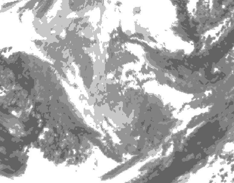 GDPS total cloud 054 hour forecast chart for Canada based on 2025/12/04 0000Z data