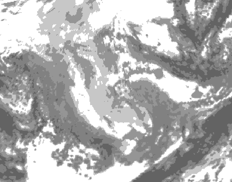 GDPS total cloud 066 hour forecast chart for Canada based on 2025/12/04 0000Z data