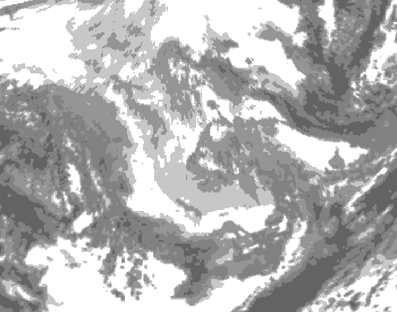 GDPS total cloud 072 hour forecast chart for Canada based on 2025/12/04 0000Z data