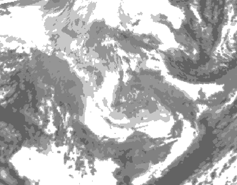 GDPS total cloud 078 hour forecast chart for Canada based on 2025/12/04 0000Z data