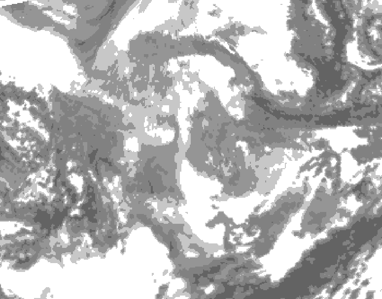 GDPS total cloud 096 hour forecast chart for Canada based on 2025/12/04 0000Z data