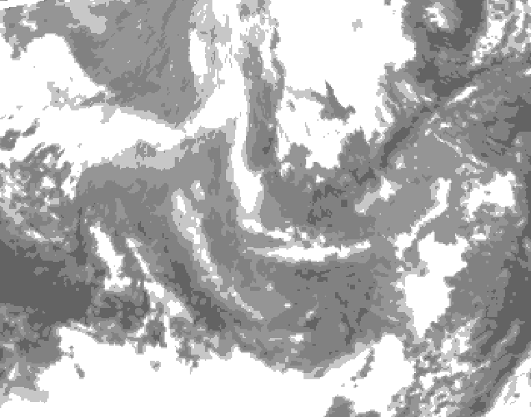 GDPS total cloud 138 hour forecast chart for Canada based on 2025/12/04 0000Z data
