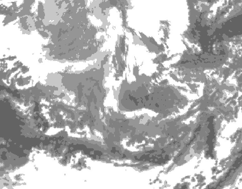 GDPS total cloud 156 hour forecast chart for Canada based on 2025/12/04 0000Z data