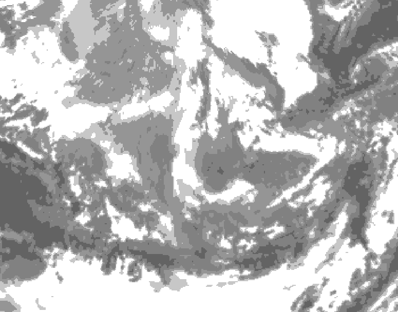 GDPS total cloud 162 hour forecast chart for Canada based on 2025/12/04 0000Z data