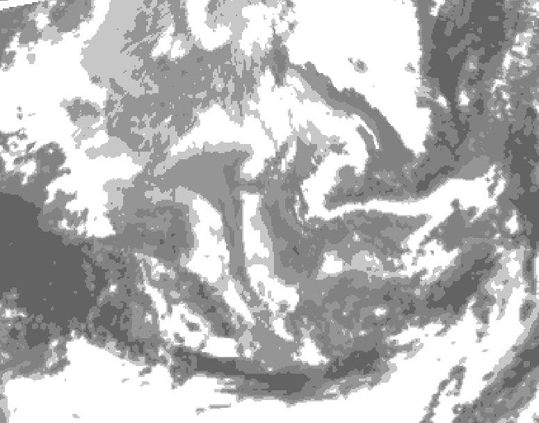 GDPS total cloud 174 hour forecast chart for Canada based on 2025/12/04 0000Z data