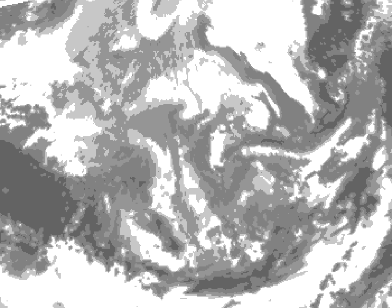 GDPS total cloud 180 hour forecast chart for Canada based on 2025/12/04 0000Z data