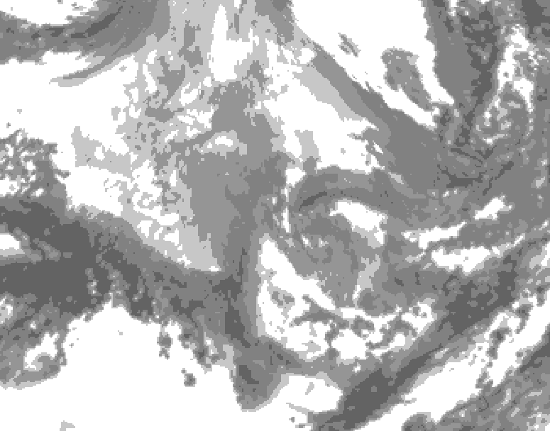 GDPS total cloud 198 hour forecast chart for Canada based on 2025/12/04 0000Z data