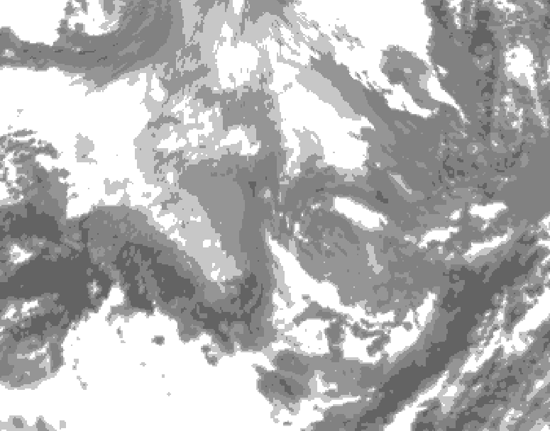 GDPS total cloud 204 hour forecast chart for Canada based on 2025/12/04 0000Z data