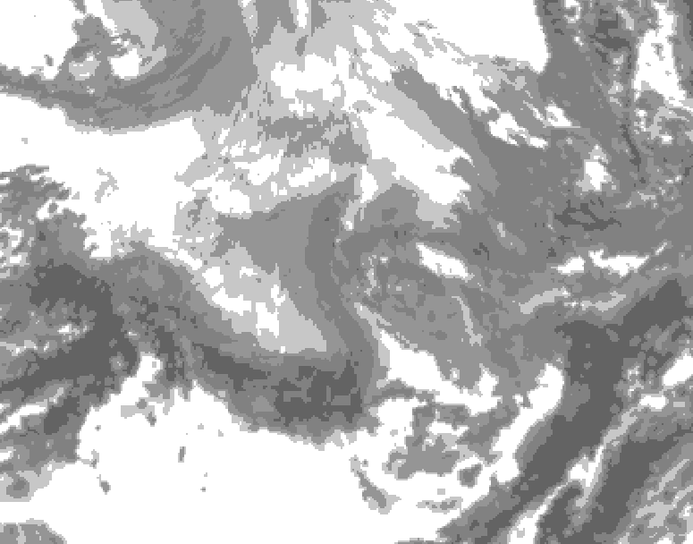 GDPS total cloud 210 hour forecast chart for Canada based on 2025/12/04 0000Z data
