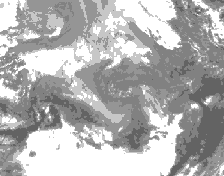 GDPS total cloud 222 hour forecast chart for Canada based on 2025/12/04 0000Z data